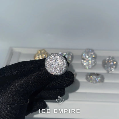 Iced Out Heart 925 Silver Moissanite Ring