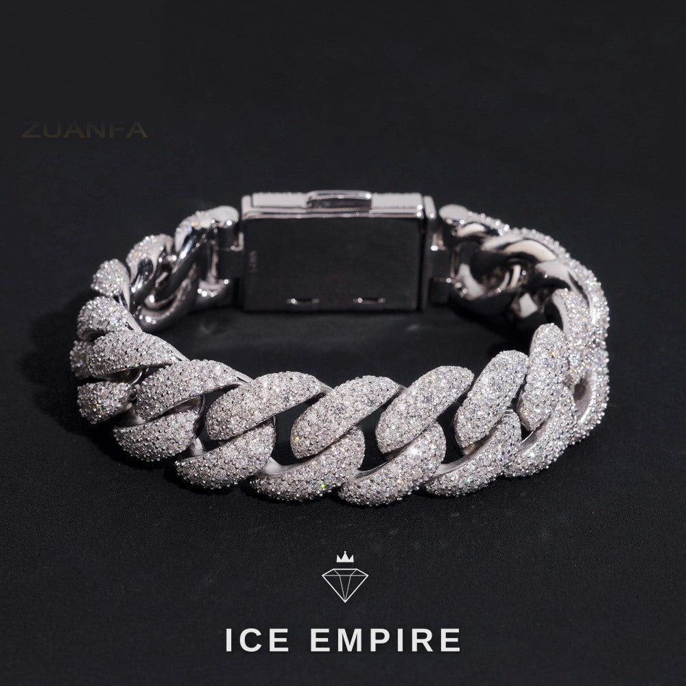 Iced Out Rose Gold Plated Moissanite Cuban Chain
