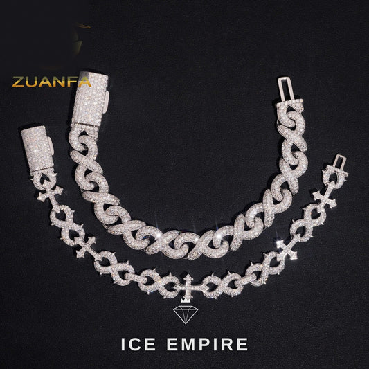 Iced Out Rose Gold Plated Moissanite Cuban Chain