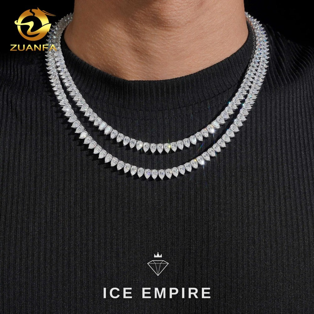 Iced Out 925 Silver Moissanite Tennis Chain