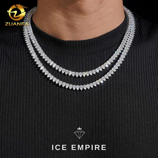 Iced Out 925 Silver Moissanite Tennis Chain