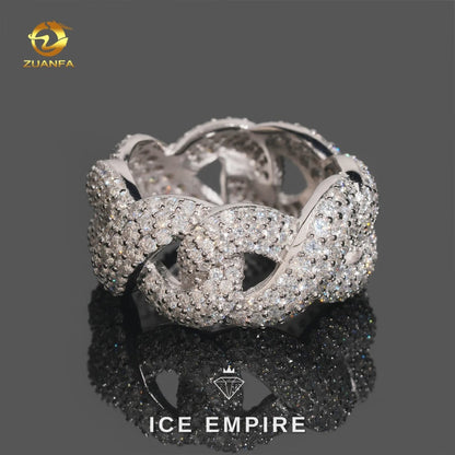 Iced Out Rose Gold Moissanite Cuban Chain