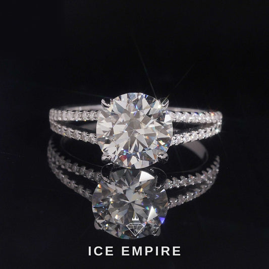 Iced Out Gold Plated Moissanite Engagement Ring