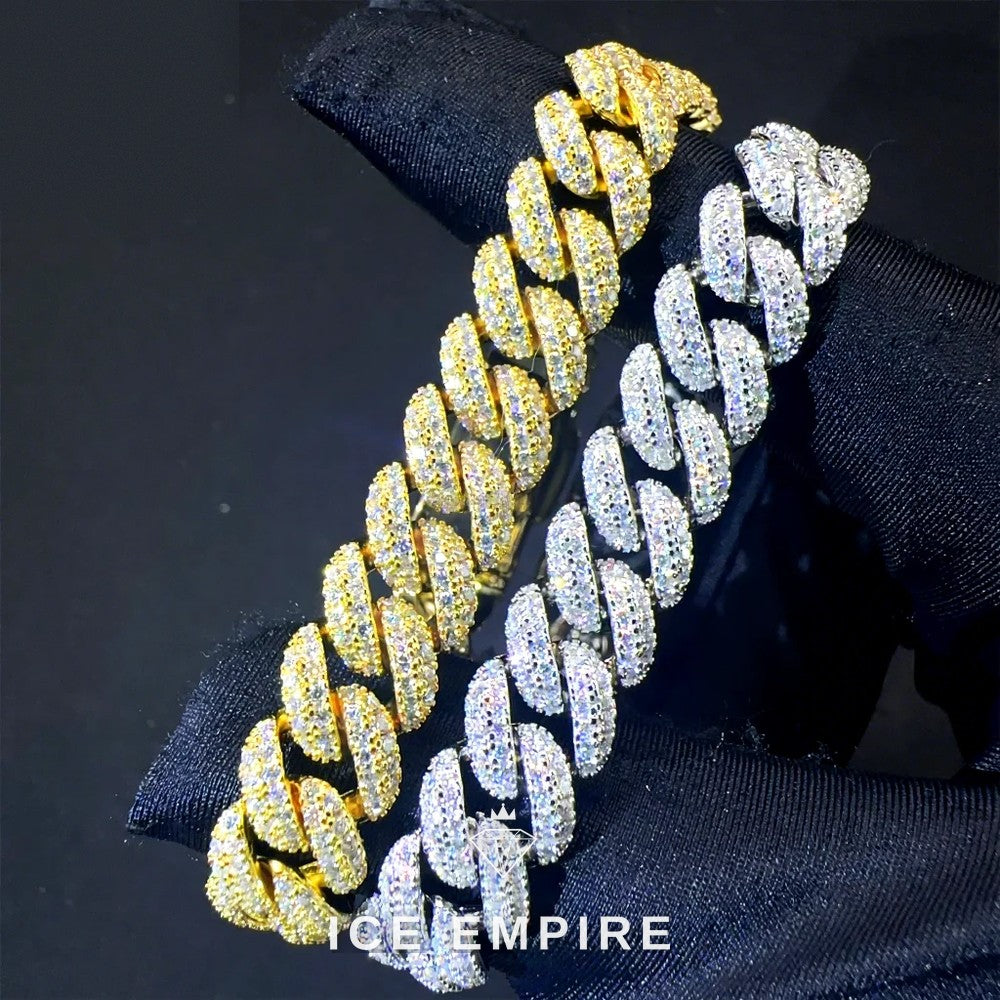 Iced Out Gold Plated Moissanite Cuban Chain