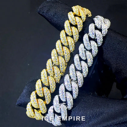 Iced Out Gold Plated Moissanite Cuban Chain