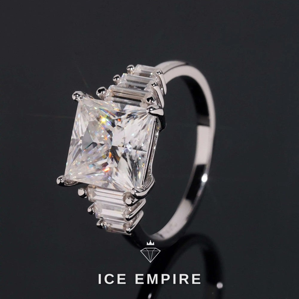Iced Out 18K Gold Moissanite Wedding Band
