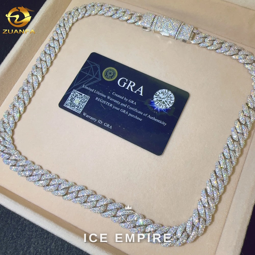 Iced Out Rose Gold Plated Moissanite Cuban Chain