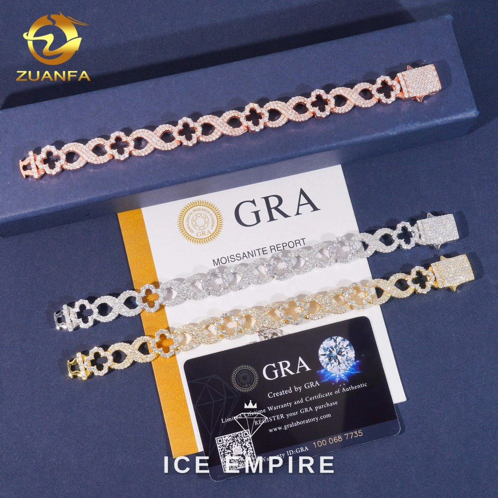 Iced Out Rose Gold Plated Moissanite Cuban Chain