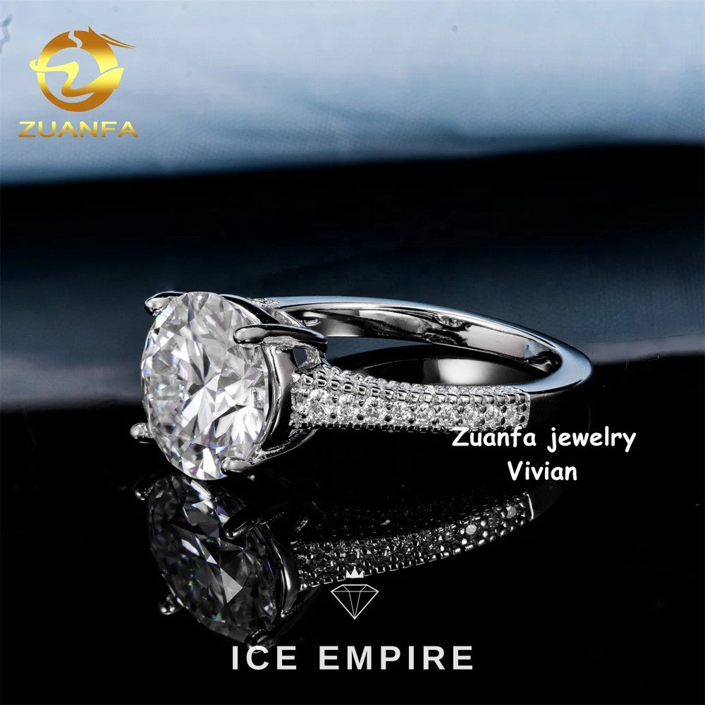 Iced Out 925 Silver Moissanite Ring