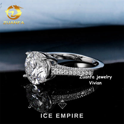 Iced Out 925 Silver Moissanite Ring