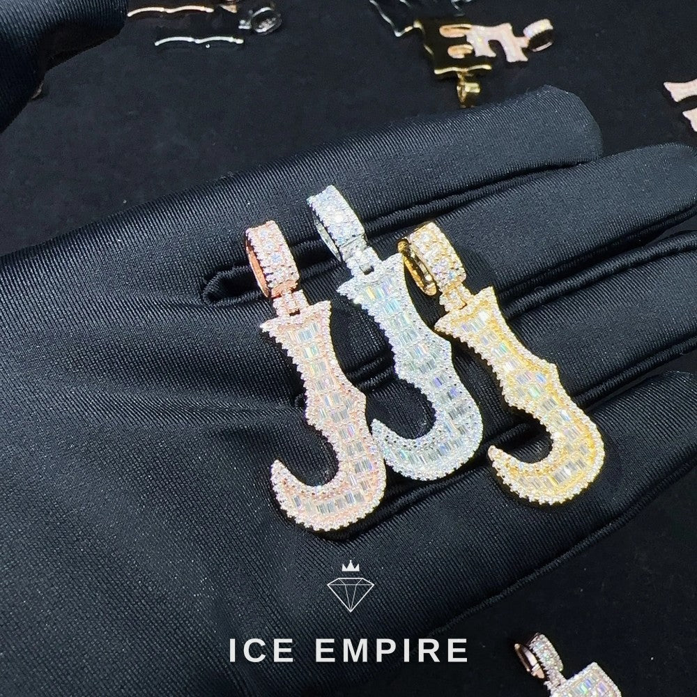 Iced Out Baguette Rose Gold Plated Moissanite Pendant