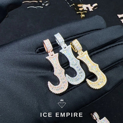 Iced Out Baguette Rose Gold Plated Moissanite Pendant