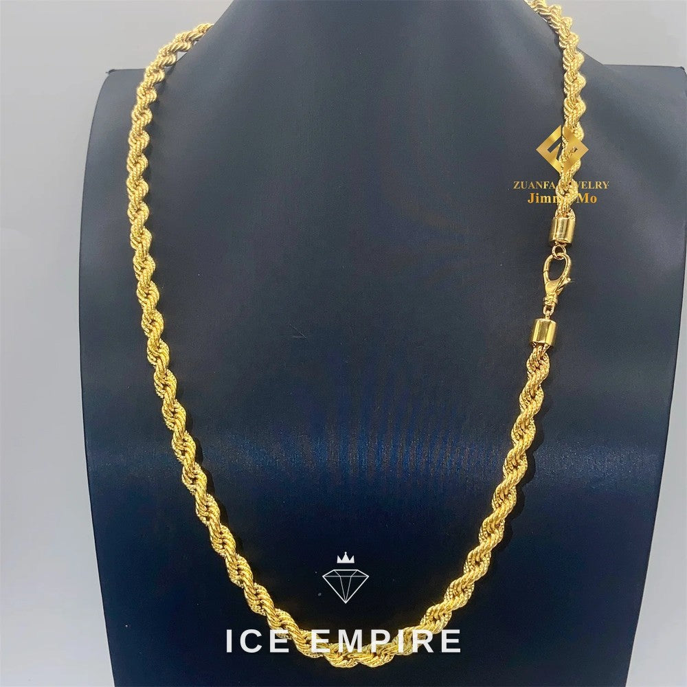 Iced Out 18K Gold Rope Chain