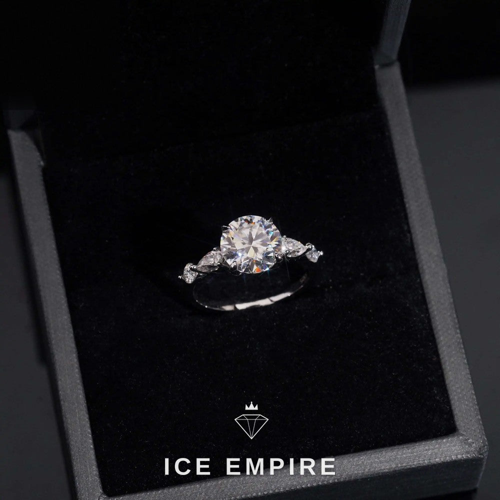 Iced Out 18K Gold Moissanite Wedding Band