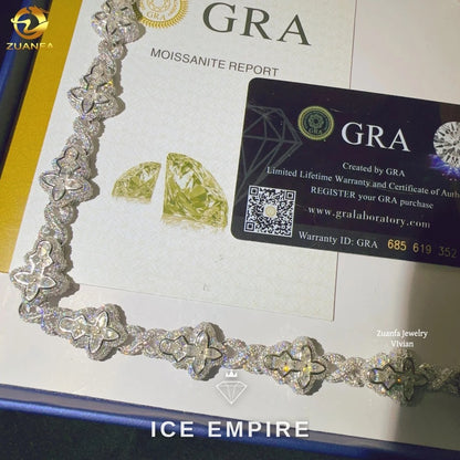 Iced Out Rose Gold Plated Moissanite Cuban Chain