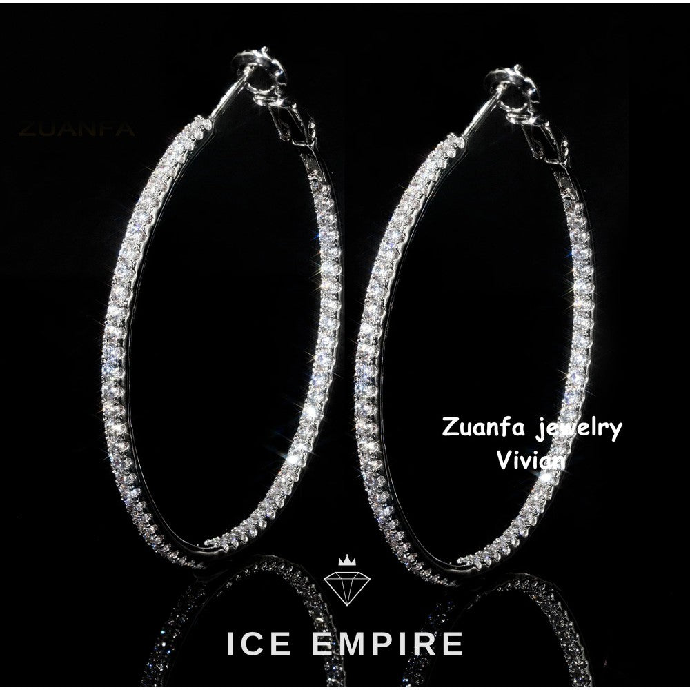 Iced Out 925 Silver Moissanite Earrings