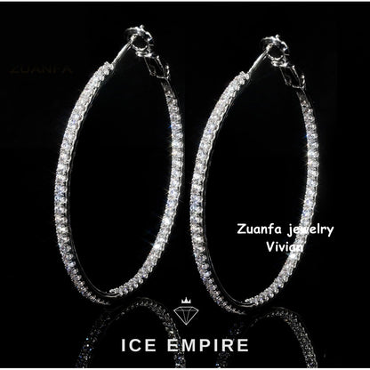 Iced Out 925 Silver Moissanite Earrings