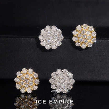 Iced Out Gold Plated Moissanite Stud Earrings