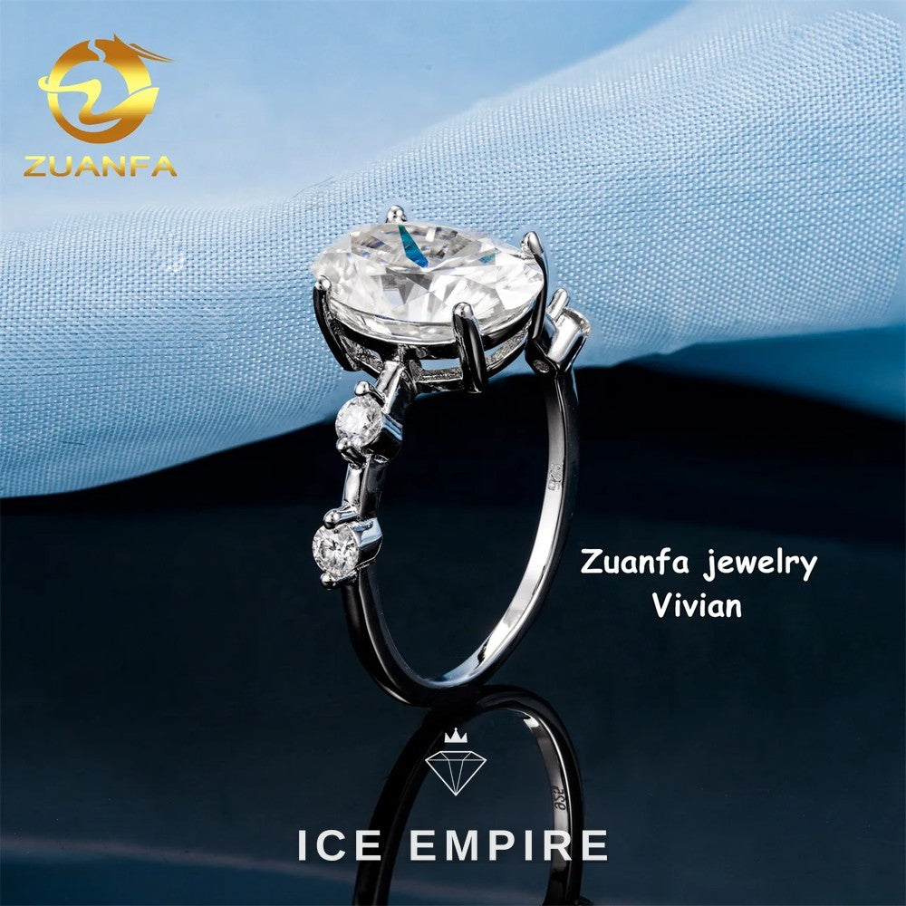 Iced Out 925 Silver Moissanite Ring