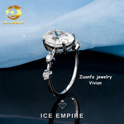 Iced Out 925 Silver Moissanite Ring