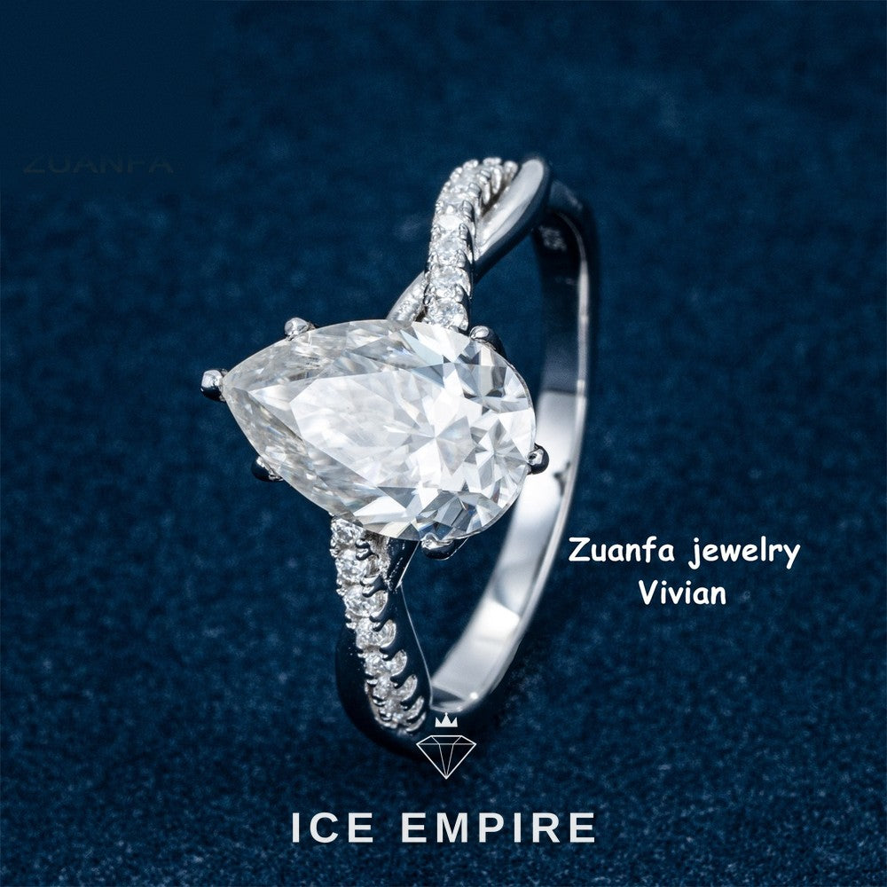 Iced Out Rose Gold Plated Moissanite Ring