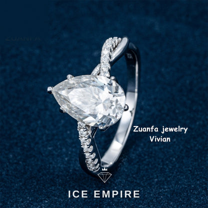 Iced Out Rose Gold Plated Moissanite Ring
