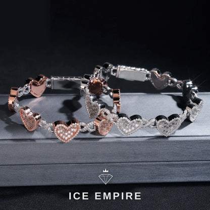 Iced Out Baguette Rose Gold Plated Moissanite Cuban Chain
