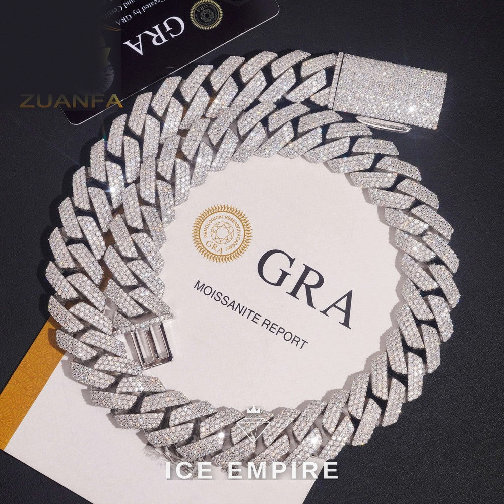 Iced Out Rose Gold Plated Moissanite Cuban Chain