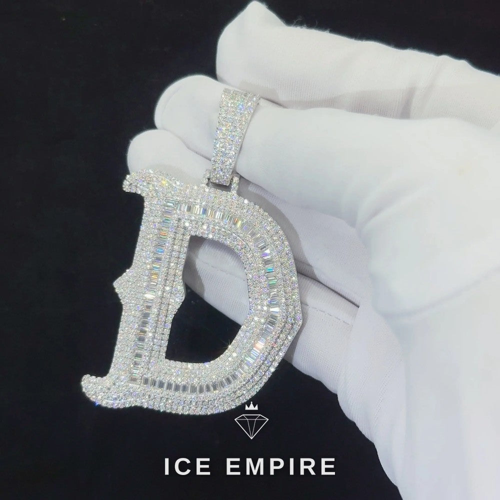 Iced Out Baguette Rose Gold Plated Moissanite Pendant