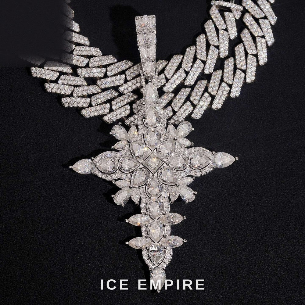 Iced Out Cluster Rose Gold Plated Moissanite Pendant