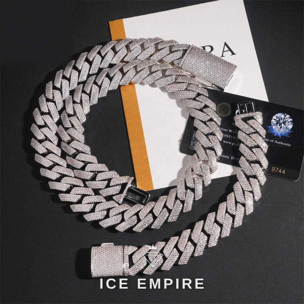 Iced Out Rose Gold Plated Moissanite Cuban Chain