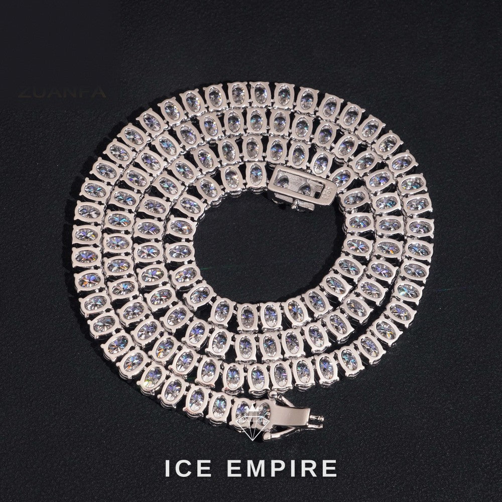 Iced Out 925 Silver Moissanite Tennis Chain