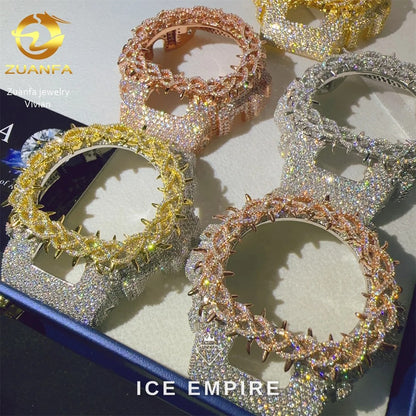 Iced Out 925 Silver Moissanite Watch