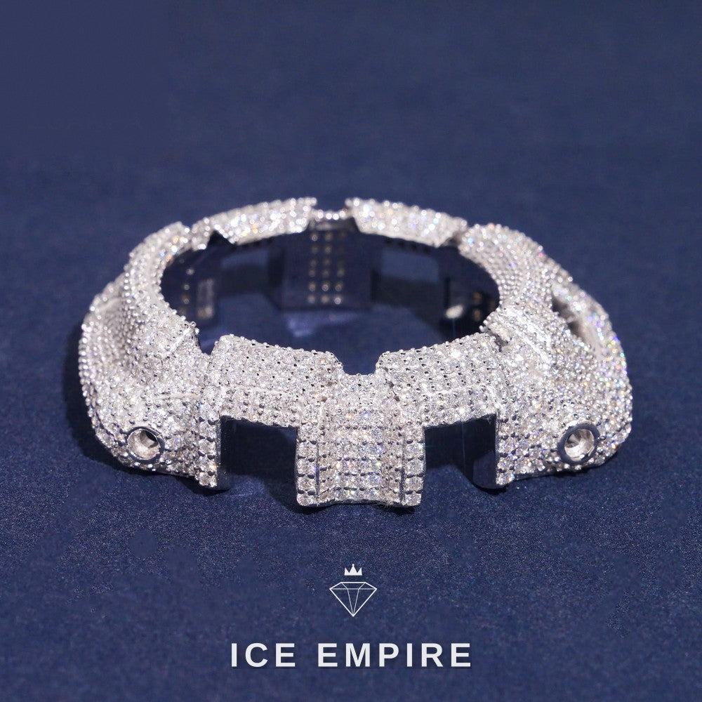 Iced Out 925 Silver Moissanite Watch