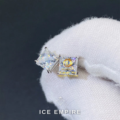 Iced Out Gold Plated Moissanite Stud Earrings