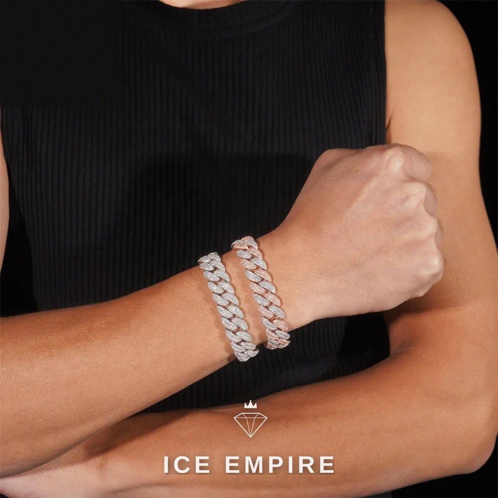 Iced Out Rose Gold Plated Moissanite Cuban Chain