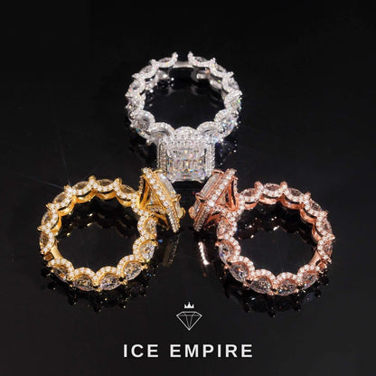 Iced Out 925 Silver Moissanite Engagement Ring