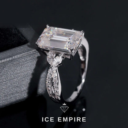 Iced Out 18K Gold Moissanite Wedding Band