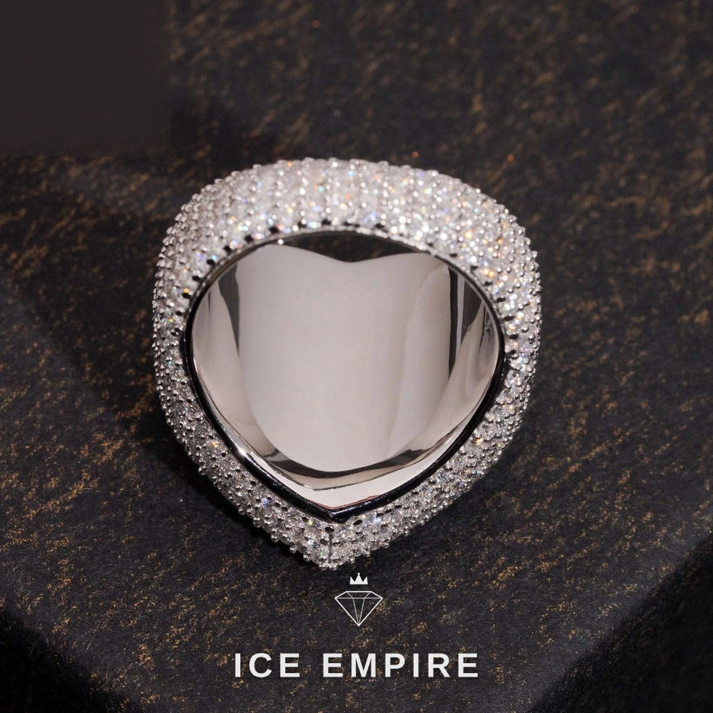Iced Out Heart 925 Silver Lab Grown Diamond Pendant