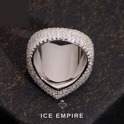 Iced Out Heart 925 Silver Lab Grown Diamond Pendant