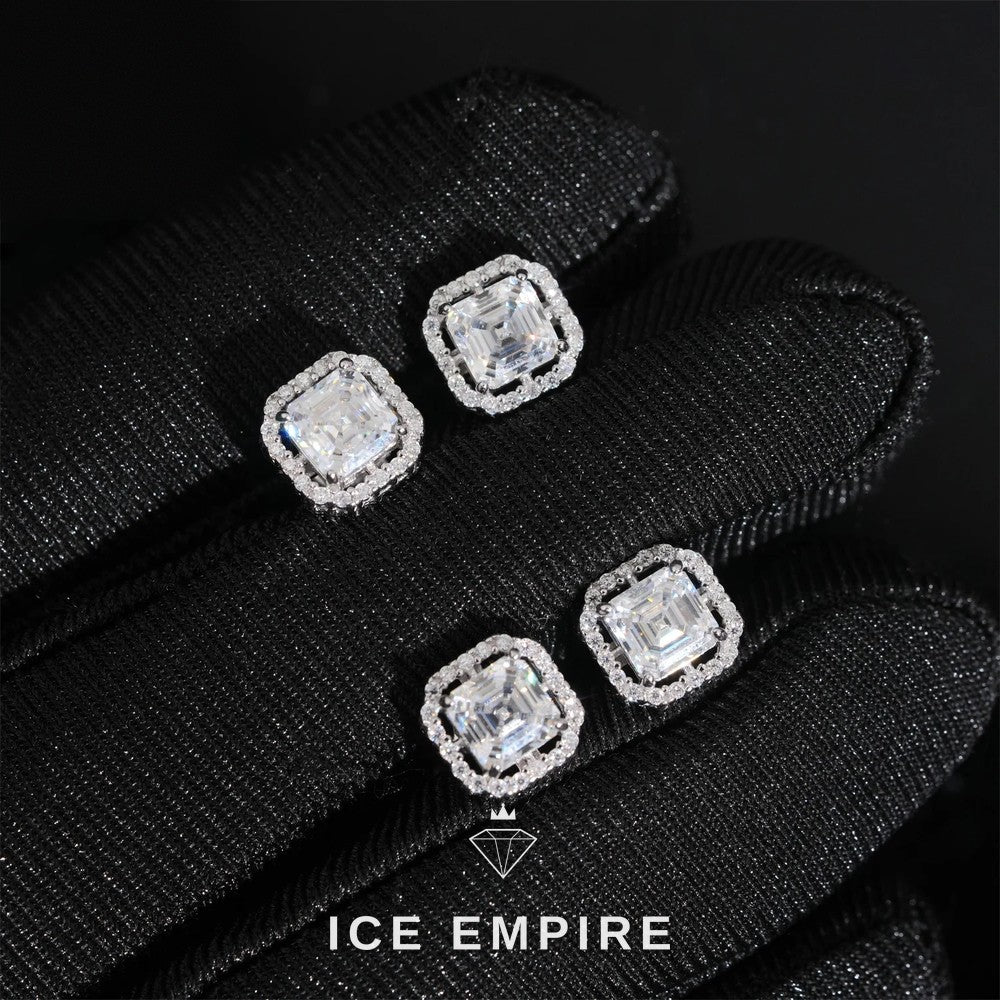Iced Out Rose Gold Plated Moissanite Earrings