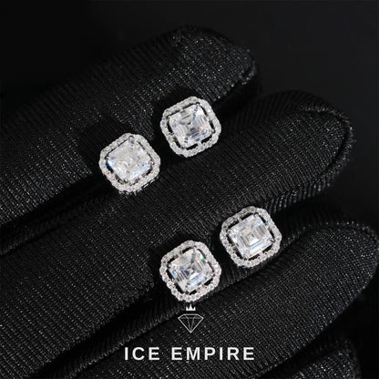 Iced Out Rose Gold Plated Moissanite Earrings