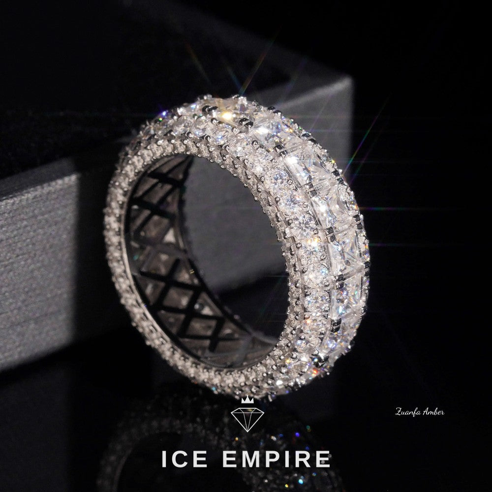 Iced Out Cluster 14K Gold Lab Grown Diamond Engagement Ring