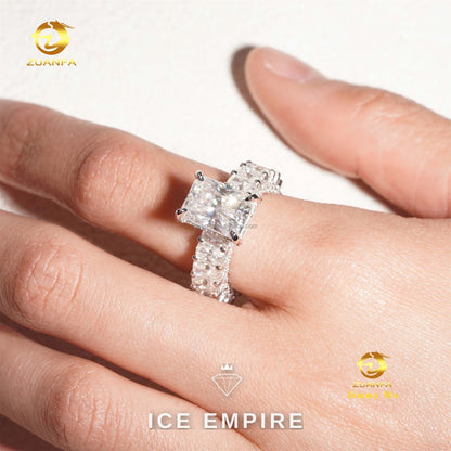 Iced Out 925 Silver Moissanite Ring