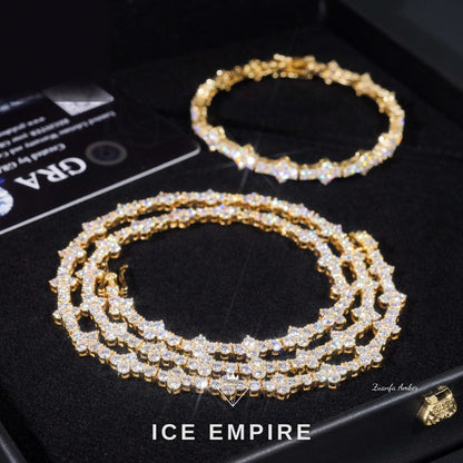 Iced Out Cross 14K Gold Moissanite Cuban Chain