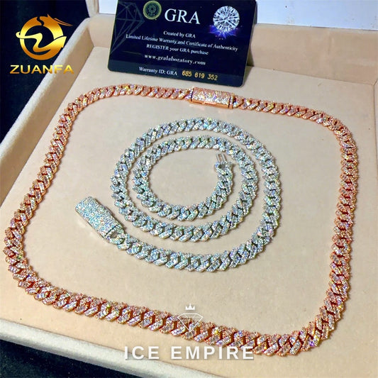 Iced Out Rose Gold Plated Moissanite Cuban Chain