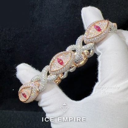 Iced Out 925 Silver Moissanite Cuban Chain