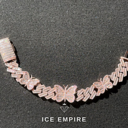 Iced Out Baguette 925 Silver Moissanite Cuban Chain