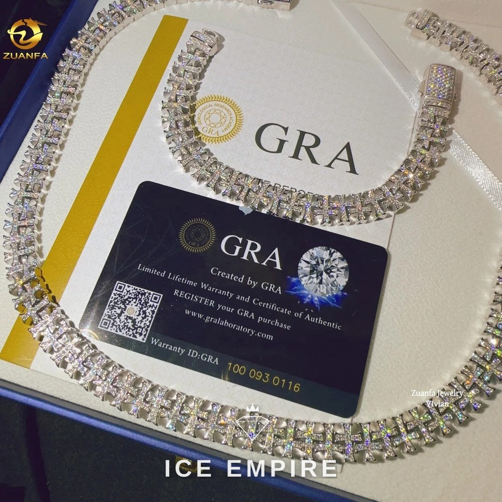 Iced Out Rose Gold Plated Moissanite Cuban Chain