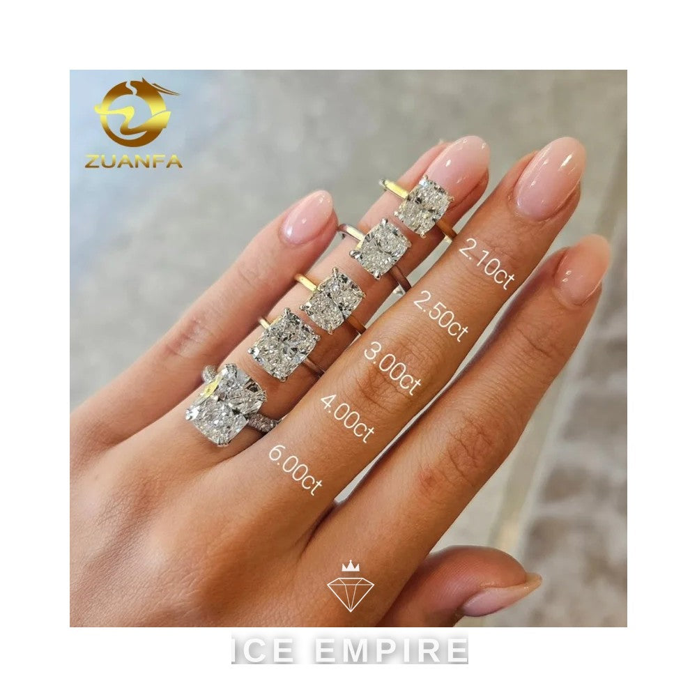 Iced Out 10K Gold Moissanite Engagement Ring